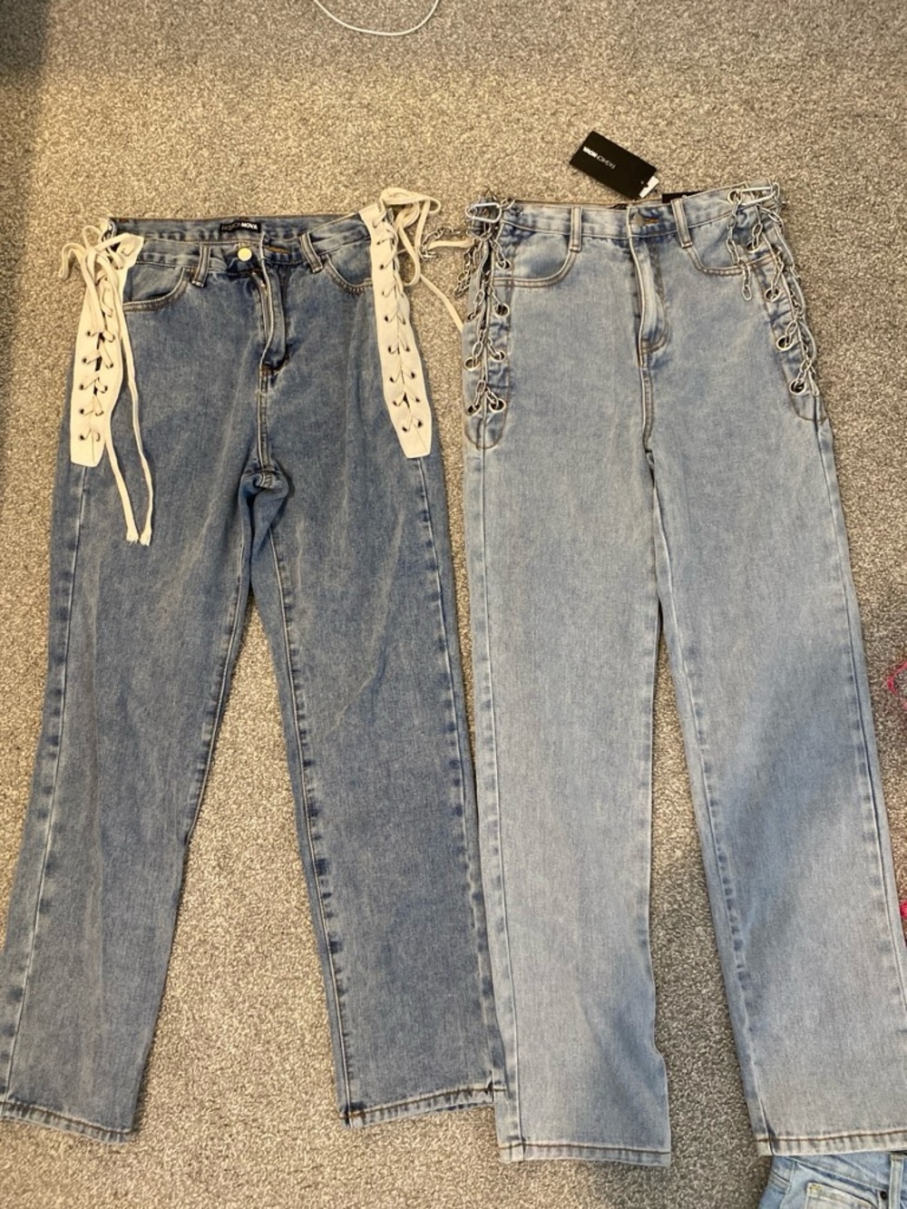 Women’s Lace-Up Side Detail Blue Jeans